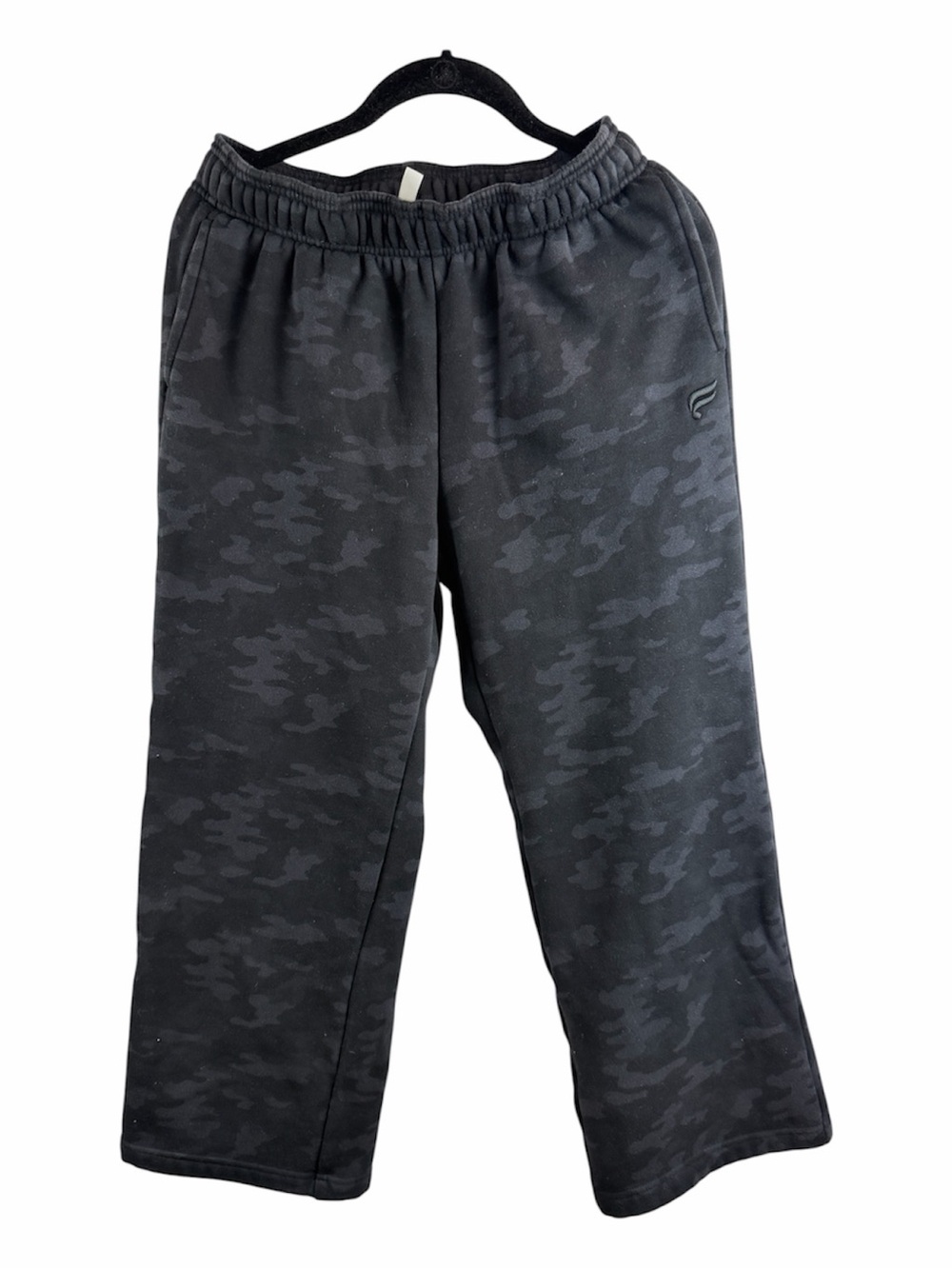 Fabletics Black/gray Camouflage Pull-On Sweatpants szS